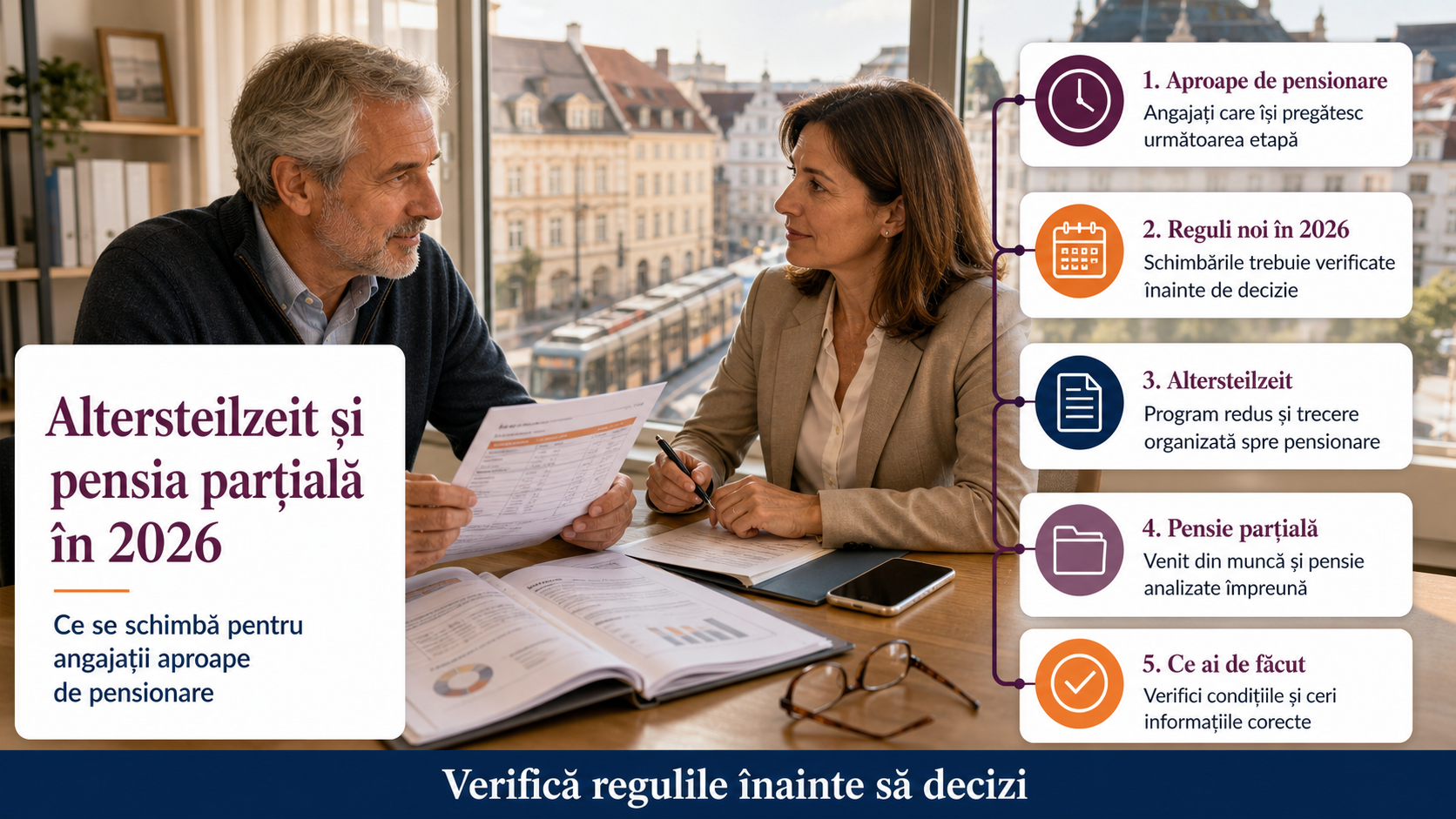 Altersteilzeit și pensia parțială în Austria, în 2026: ce se schimbă oficial pentru angajații apropiați de pensionare