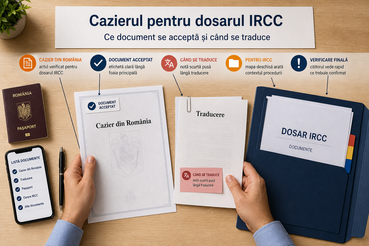 Certificatul de cazier din România pentru dosarul IRCC: ce document este acceptat și când trebuie tradus