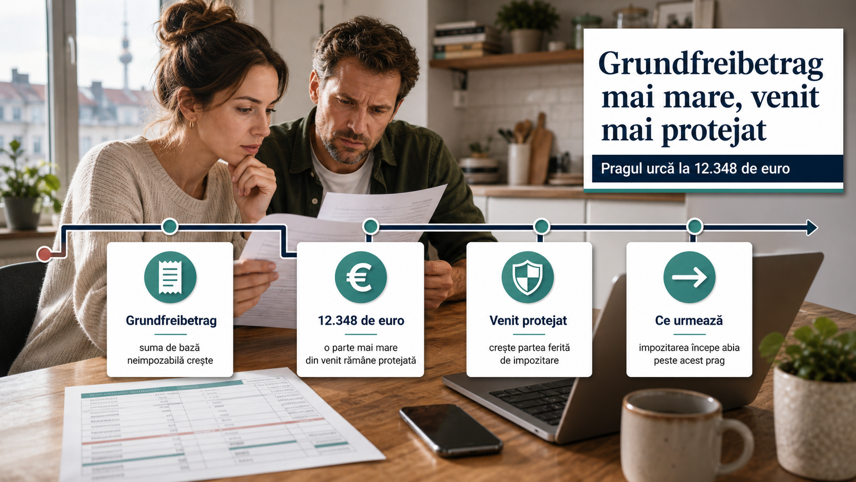 Grundfreibetrag la 12.348 de euro în Germania: ce înseamnă pentru salarii și de ce o parte mai mare din venit rămâne neimpozitată