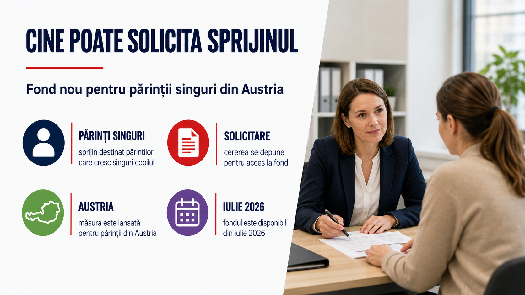 Fond nou pentru părinții singuri din Austria: cine poate cere sprijinul lansat în iulie 2026