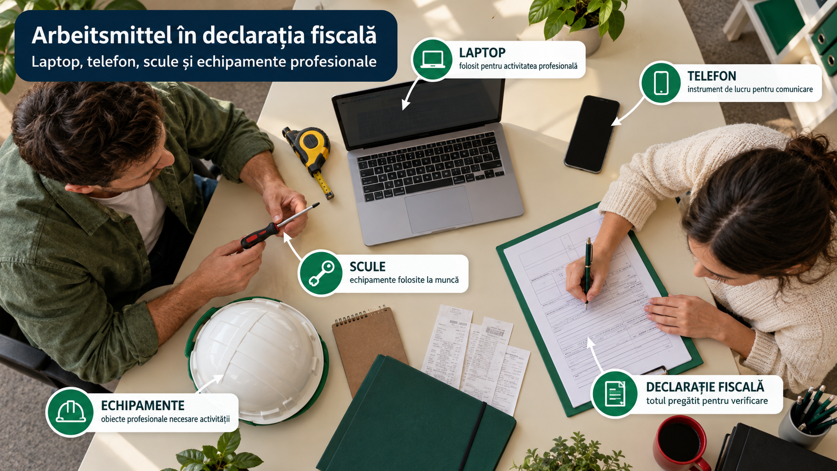 Arbeitsmittel în Germania: ce laptopuri, telefoane, scule și echipamente pot intra în declarația fiscală