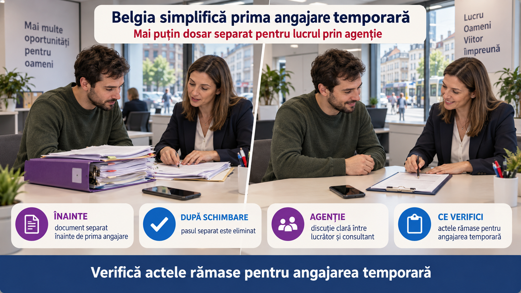 Belgia elimină declarația separată de intenție pentru munca prin agenție: ce trebuie să știe lucrătorii temporari