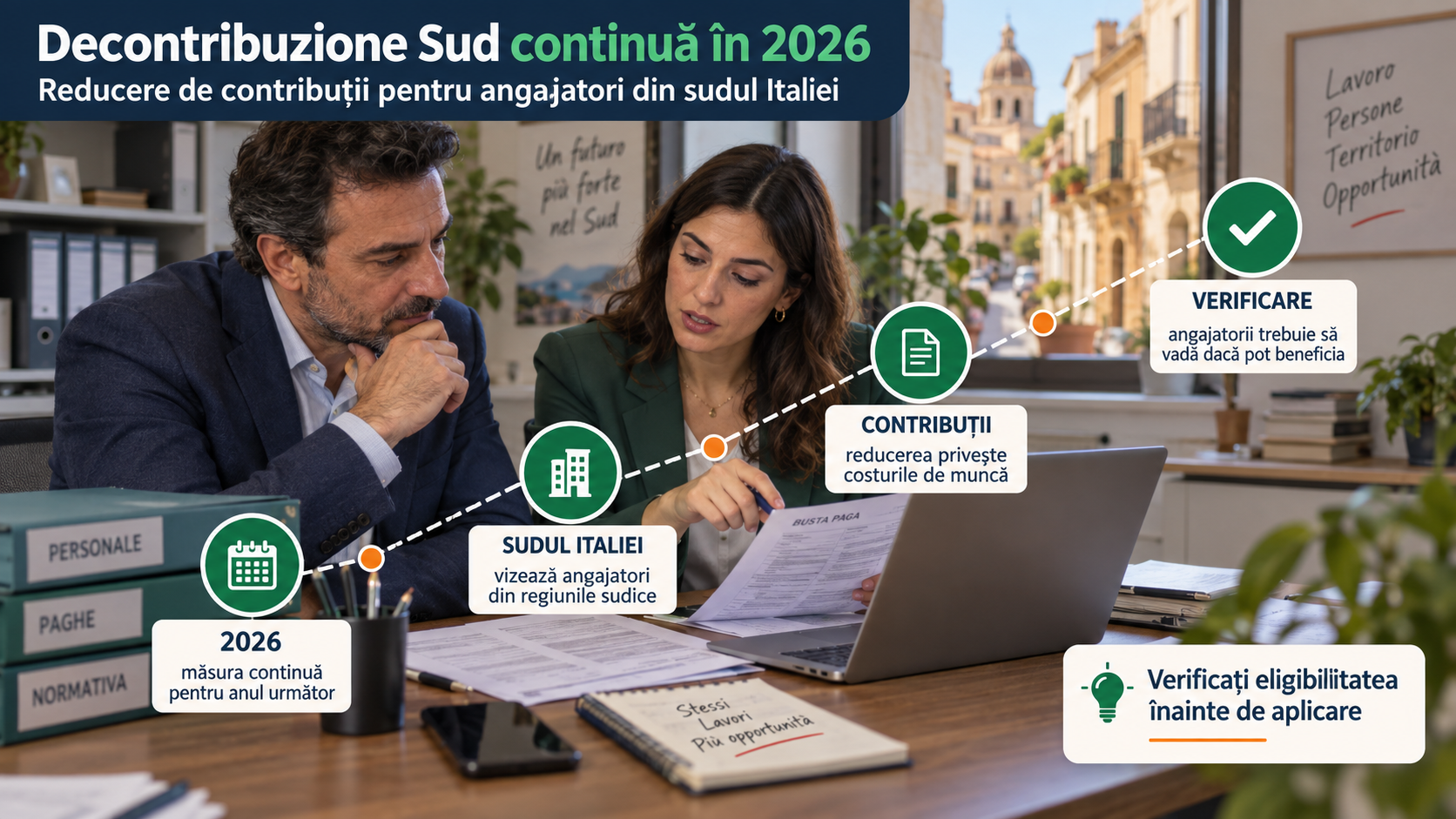 Decontribuzione Sud continuă în 2026: ce angajatori din sudul Italiei pot beneficia de reducerea contribuțiilor