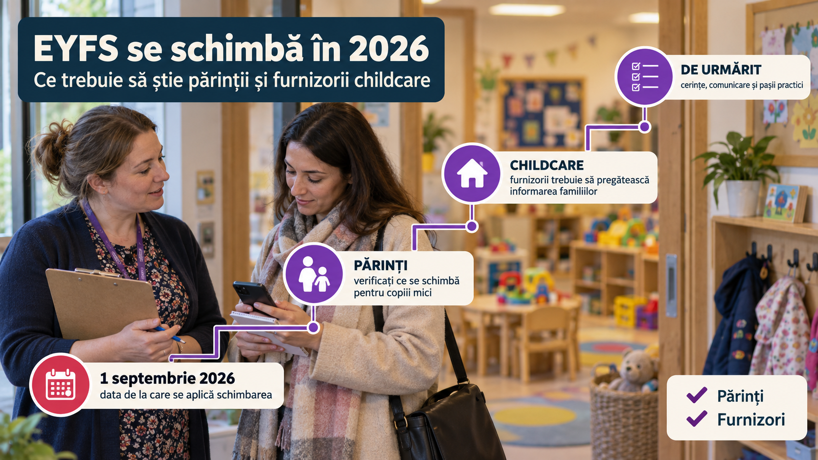 EYFS se schimbă de la 1 septembrie 2026: ce trebuie să știe părinții români din Anglia