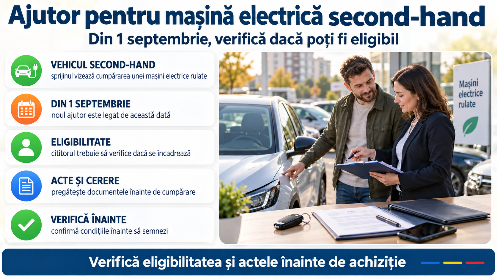 Franța introduce un ajutor pentru mașini electrice second-hand: cine poate fi eligibil din 1 septembrie
