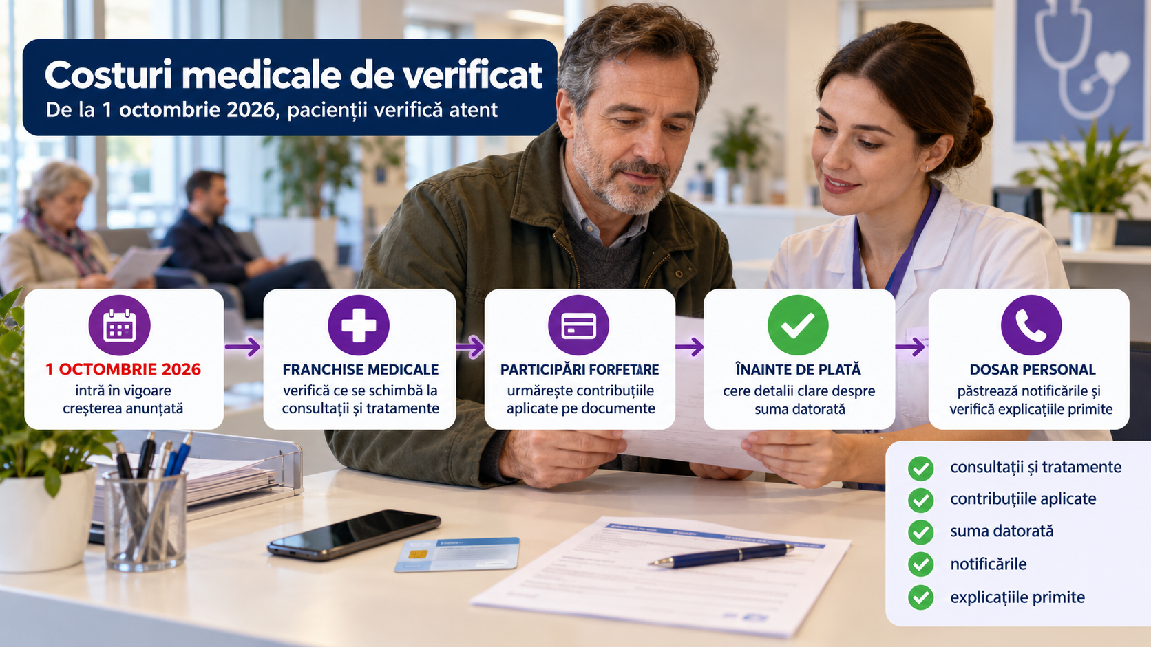 Franța ridică plafoanele pentru franchise medicale și participări forfetare de la 1 octombrie 2026