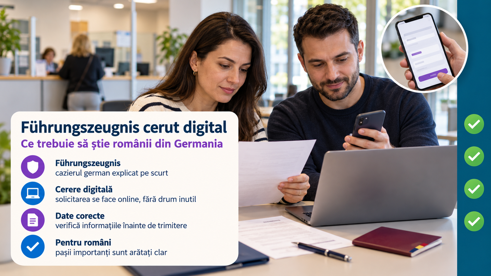 Führungszeugnis în Germania: ce trebuie să știe românii despre cererea digitală pentru cazierul german