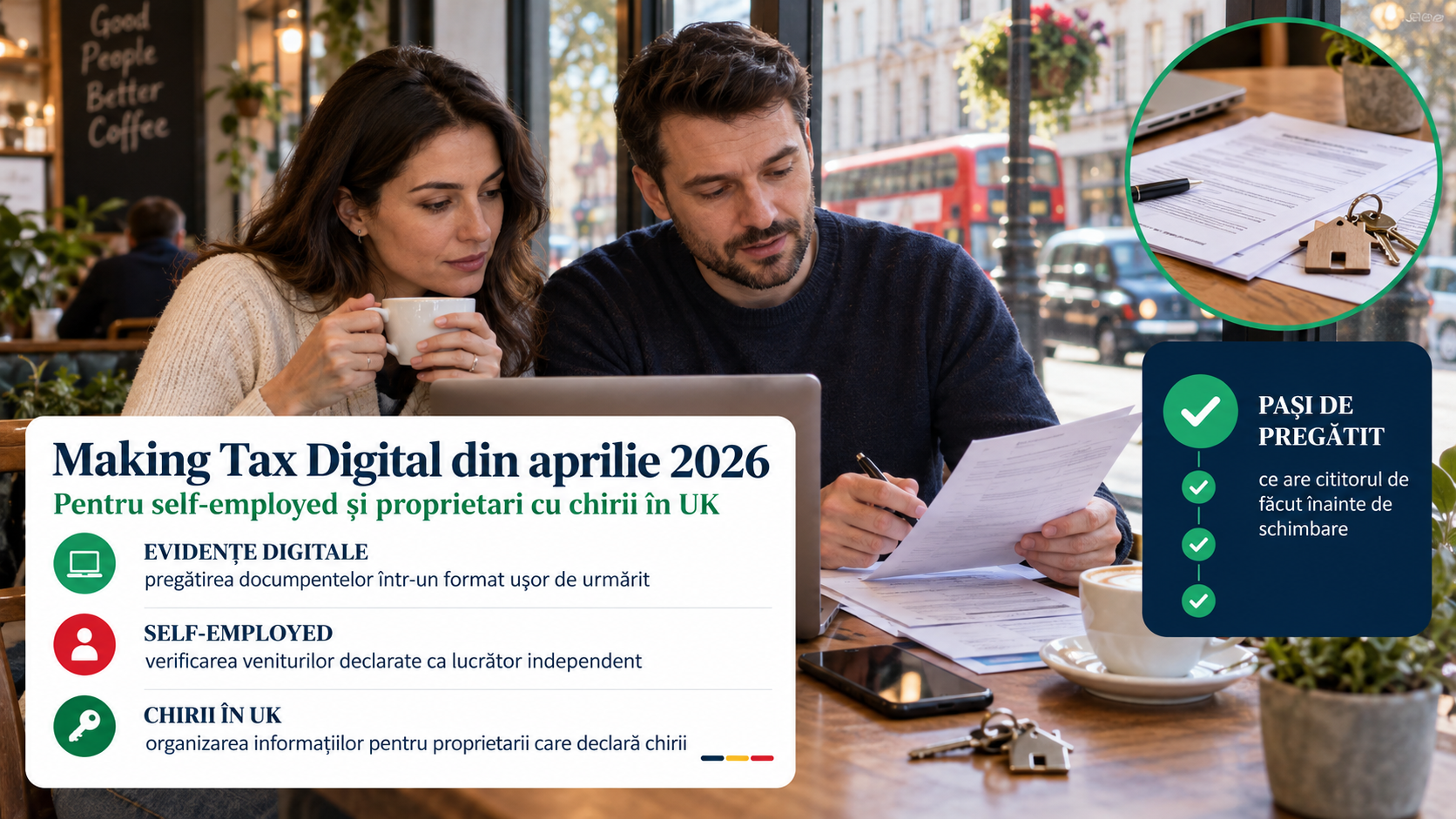 Making Tax Digital din aprilie 2026: ce trebuie să pregătească românii self-employed și proprietarii cu chirii în UK