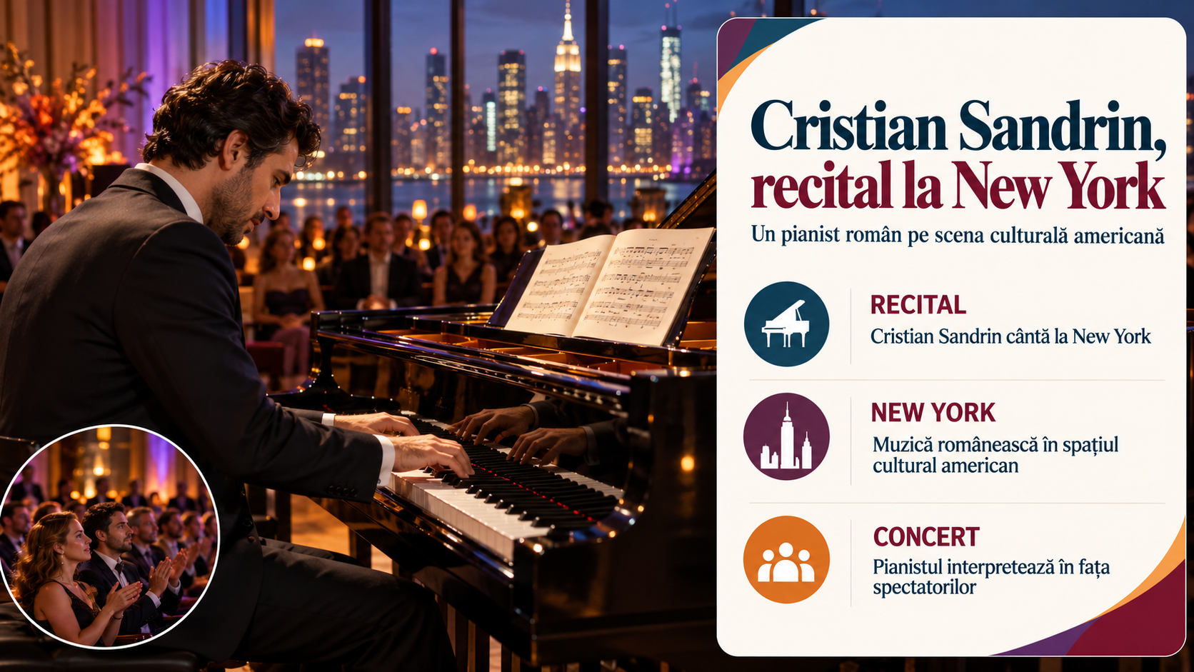 Cristian Sandrin la New York: Enescu și Șostakovici într-un recital româno-american