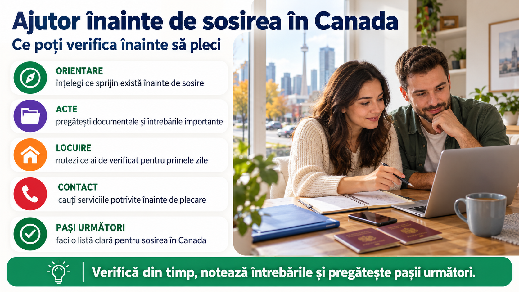 Pre-arrival services pentru Canada: ce ajutor pot primi românii înainte de sosire