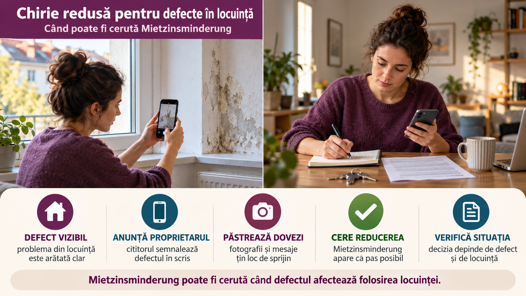 Reducerea chiriei pentru defecte în locuință în Austria: când poate fi cerută Mietzinsminderung
