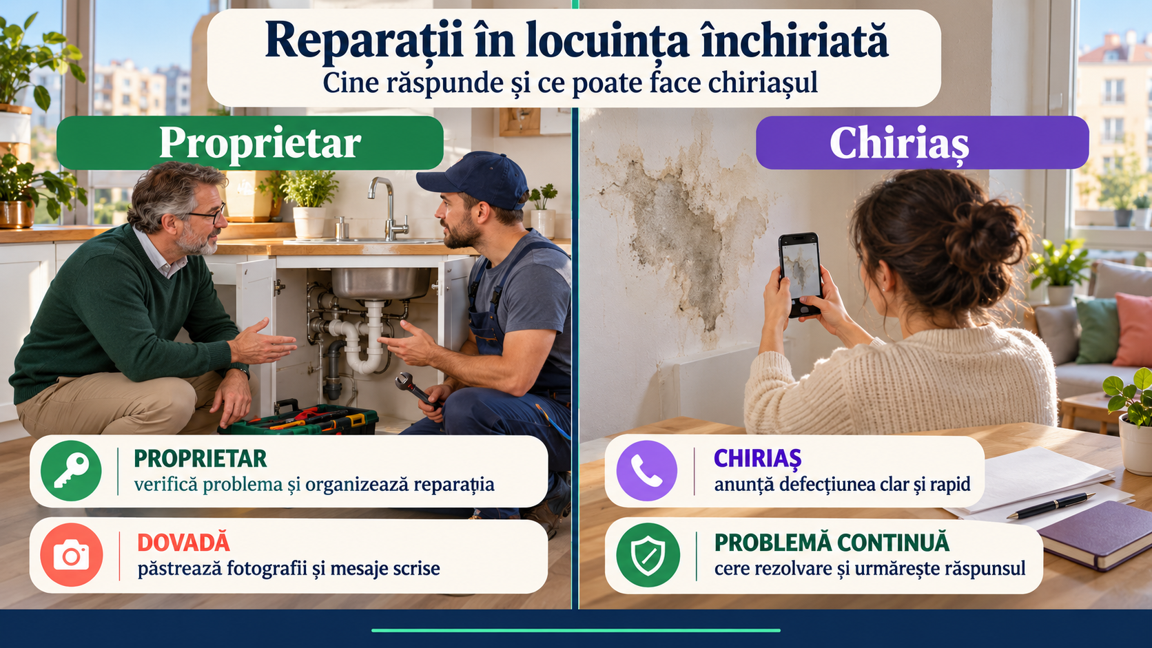 Reparații în locuința închiriată în UK: ce trebuie să facă proprietarul și pașii chiriașului