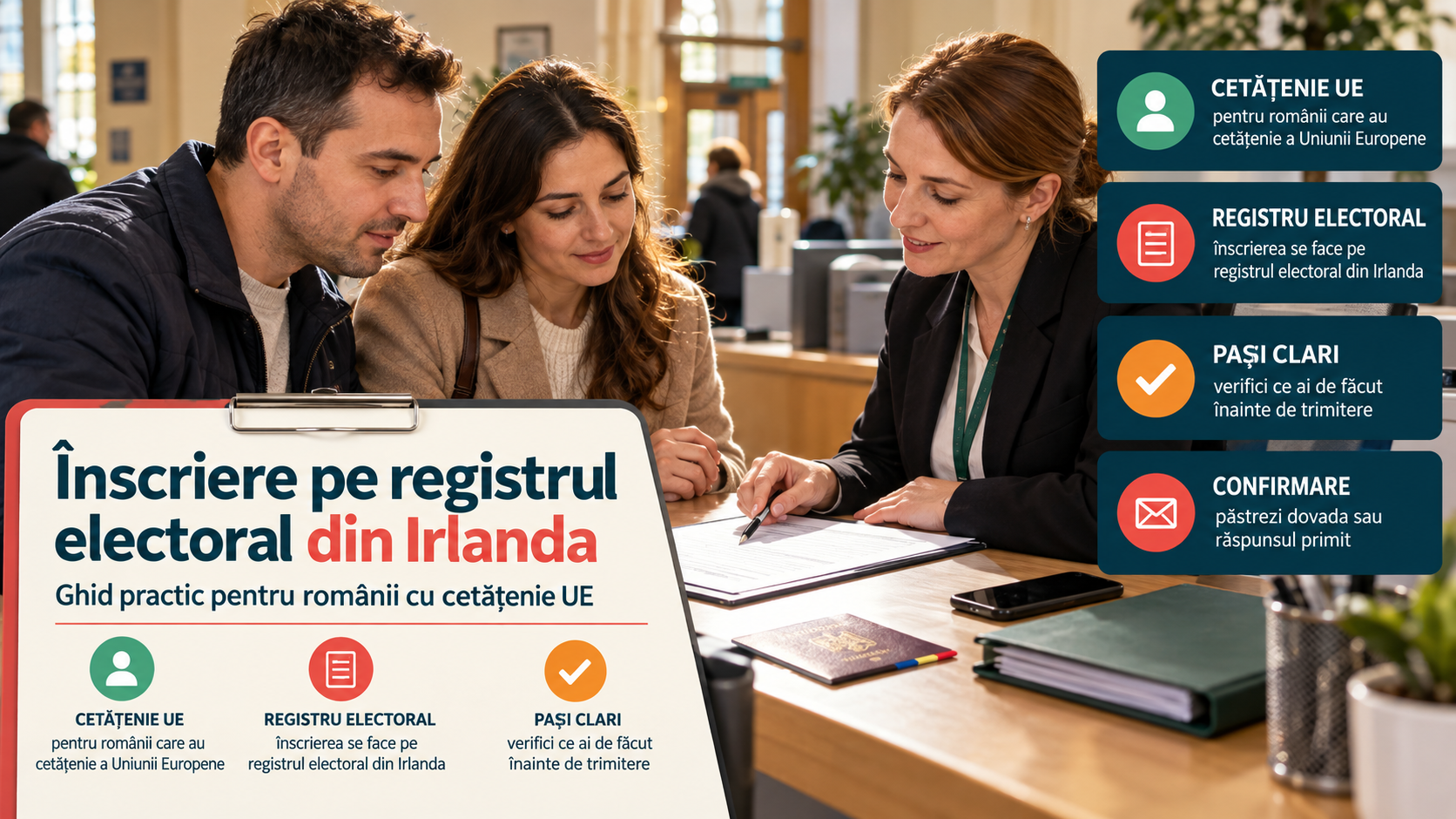 Românii cu cetățenie UE în Irlanda: cum se înscriu pe registrul electoral
