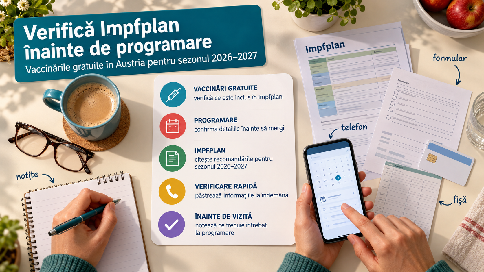 Vaccinările gratuite în Austria pentru sezonul 2026–2027: ce verifici înainte de programare